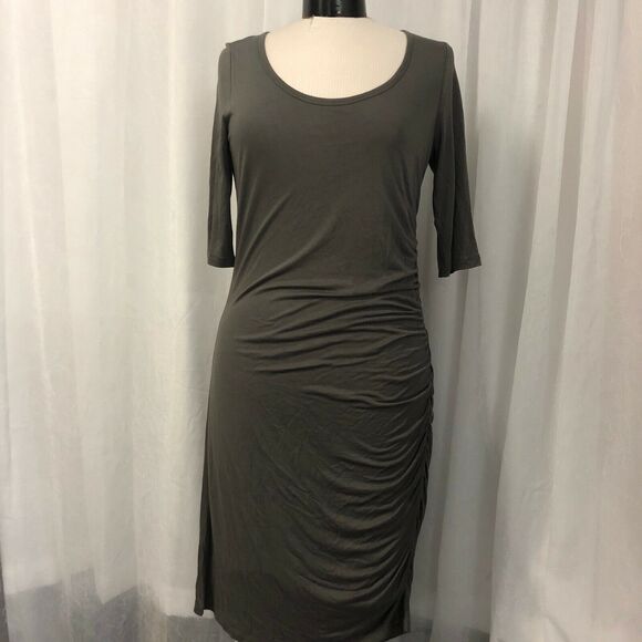 Banana Republic Gray Side Ruched Dress Size Med NWT - Picture 1 of 5